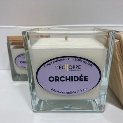 SCENTED CANDLE WAX 100% VEGETABLE SOYA - 8X8 190 G ORCHIDEE