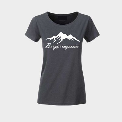 Bergprinzessin - Damen Bio-Baumwoll Shirt - graphitgrau