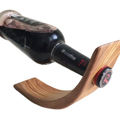 Bottle holder "Bogen" for 1 bottle made of olive wood