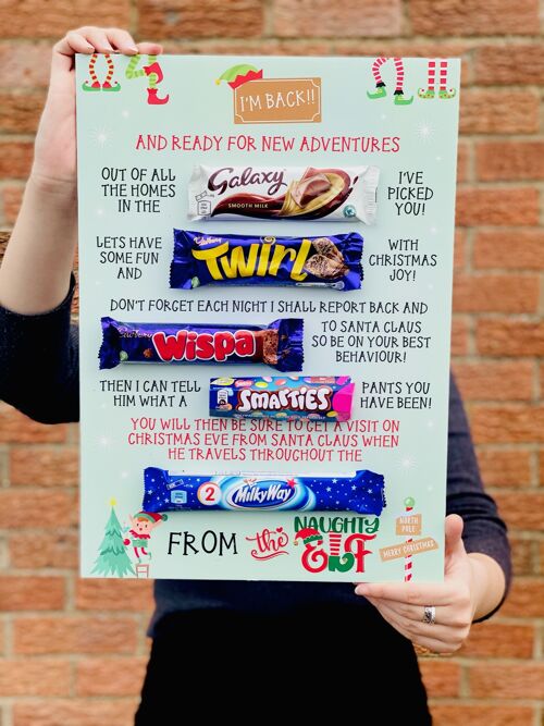 Christmas Elf Arrival Chocolate Message Board