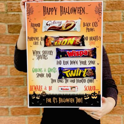 Tablero de mensajes de chocolate feliz Halloween