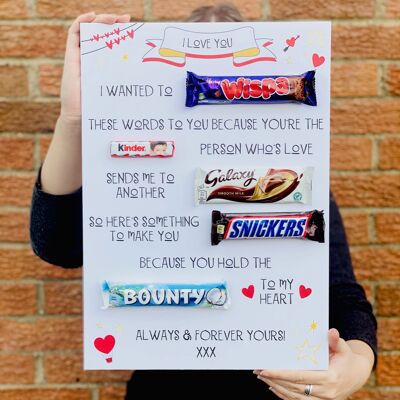 Tablero de mensajes de chocolate te amo