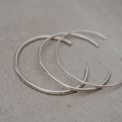 Thick silver bangle bracelet diameter 4MM