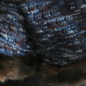 Écharpe en laine mélangée avec bordure en fausse fourrure 2