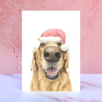 Carte de Noël Pompon Golden Retriever 1