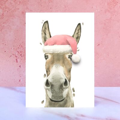 Esel-Pompon-Weihnachtskarte