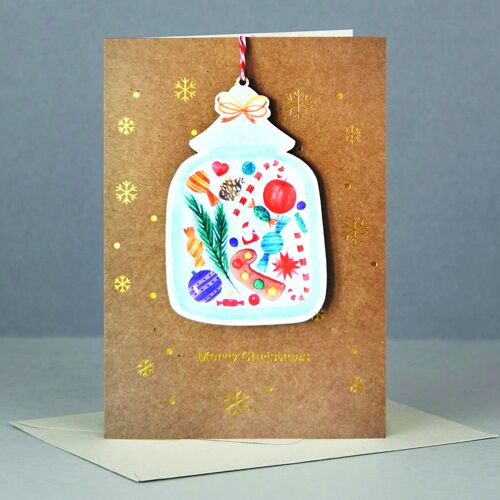 Wooden ornament Christmas Card-WHC023