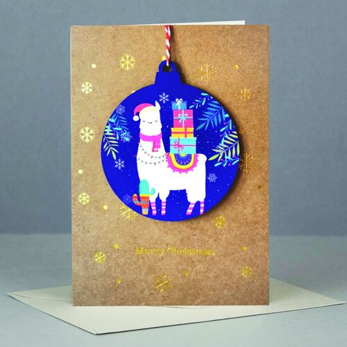 Wooden ornament Christmas Card-WHC036