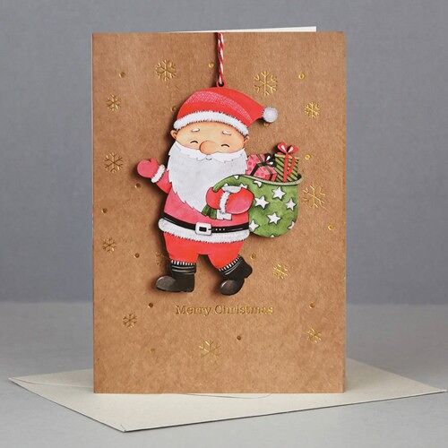 Wooden ornament Christmas Card-WHC045