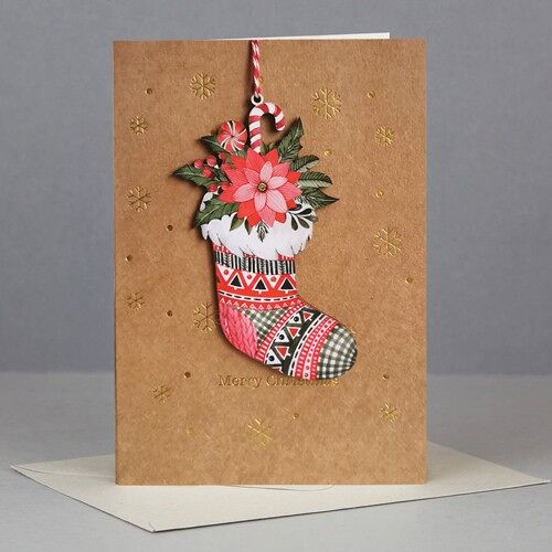 Wooden ornament Christmas Card-WHC046