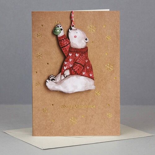 Wooden ornament Christmas Card-WHC0481