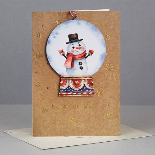 Wooden ornament Christmas Card-WHC049
