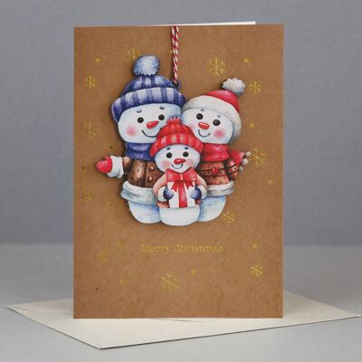 Wooden ornament Christmas Card-WHC059