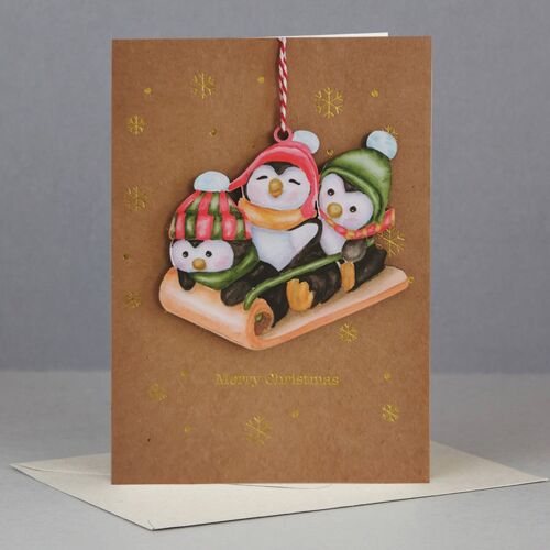 Wooden ornament Christmas Card-WHC061
