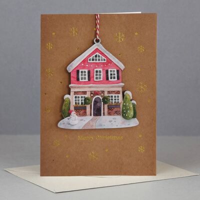 Wooden ornament Christmas Card-WHC062