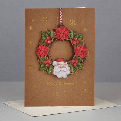 Wooden ornament Christmas Card-WHC063