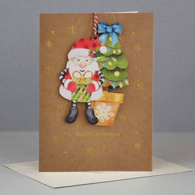 Wooden ornament Christmas Card-WHC065