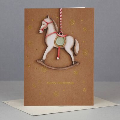 Wooden ornament Christmas Card-WHC067