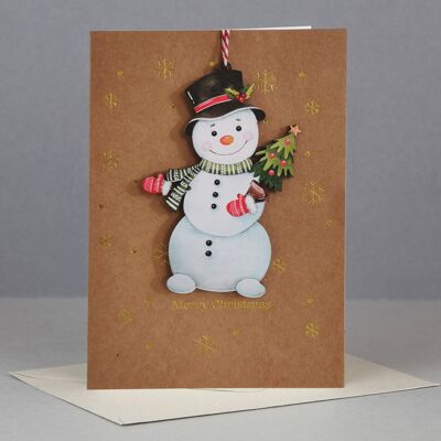 Wooden ornament Christmas Card-WHC068