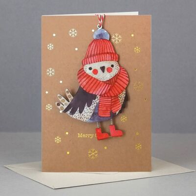 Wooden ornament Christmas Card-WHC010