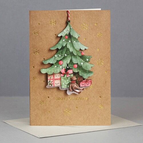 Wooden ornament Christmas Card-WHC047