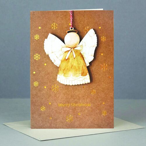 Wooden ornament Christmas Card-WHC040