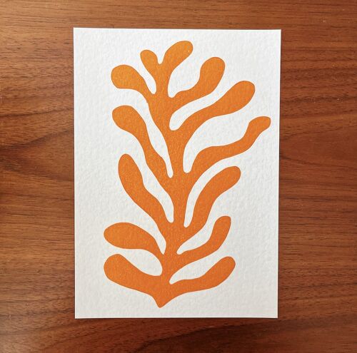 Coral - A5 Lino Print - Orange
