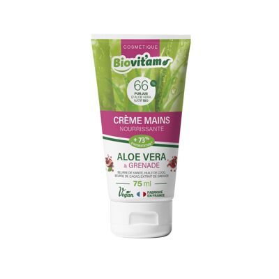 CREME MAIN Nourrissante à l'Aloe vera & Grenade et 99,5% d'ingrédients d'origine naturelle