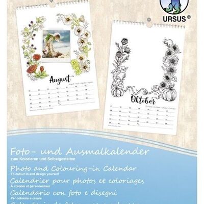 Calendrier photo et coloriage, DIN A4