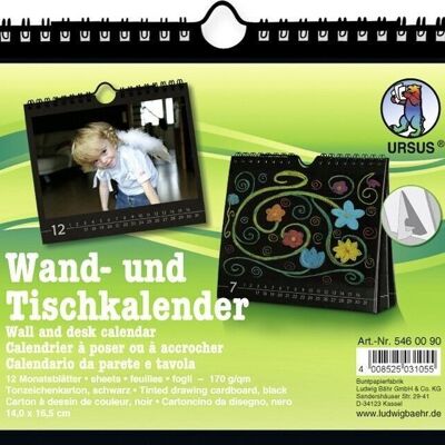 Wand- und Tischkalender, schwarz