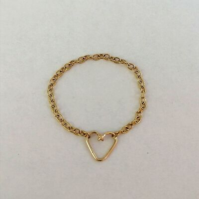 Heart chain ring