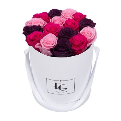 Mix Infinity Rosebox | Prune velours, rose nuptial et rose vif | M