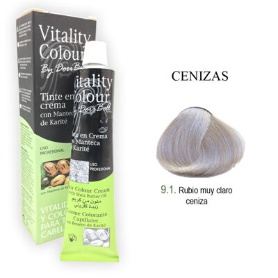 Tinte en crema VITALITY COLOUR profesional 60ml. TONO 9.1