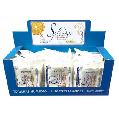 Expositor 9 paquetes toallitas desmaquillantes Vitamina