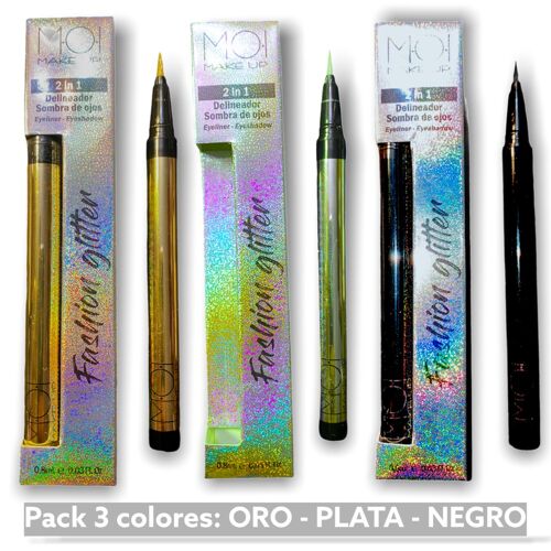 EYE LINER Fashion glitter 2 en 1 control preciso waterp - 2in1