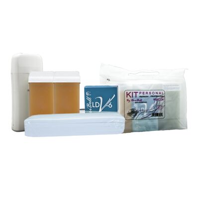 Personal hair removal kit complete with toiletry bag and heater