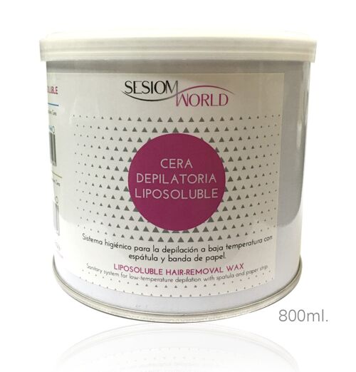 Lata de cera depilatoria liposoluble 800ml.