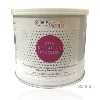 Lata de cera depilatoria liposoluble 800ml.