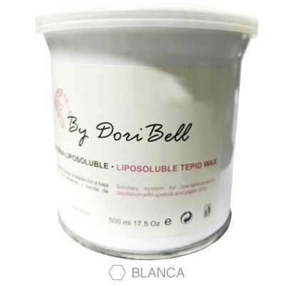 500ml can of white liposoluble depilatory wax.