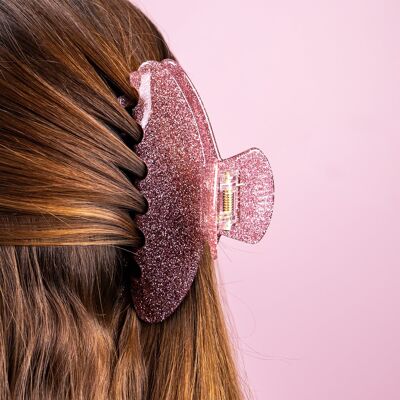 Grande pince à cheveux Amy en rose