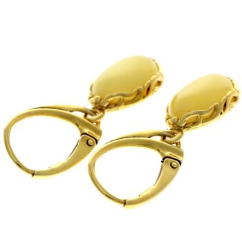 Boucles d'oreilles pendantes en argent sterling 925 plaqué or 22 carats avec ambre véritable de la Baltique - MG006 7