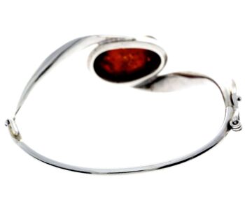 Bracelet exclusif en argent sterling 925 et véritable ambre baltique cognac - BL0168 3