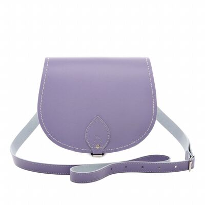 Handgemachte Satteltasche aus Leder - Pastell Violett