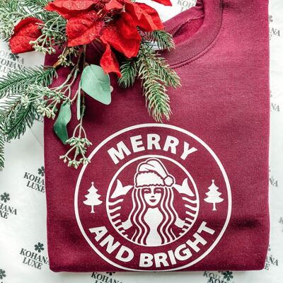 Merry & Bright Burgundy Sweater