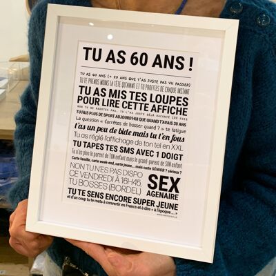 Affiche "TU AS 60 ANS !"