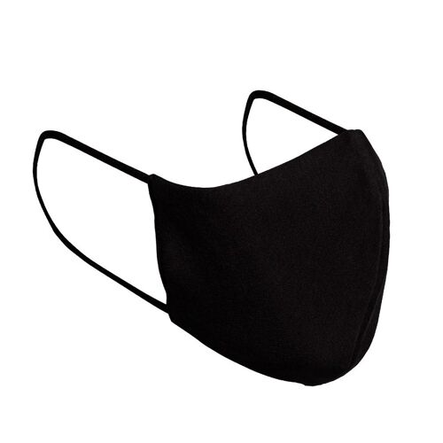 Face mask in 3 layers for adults, organic, black, recyclable, with nose clip
