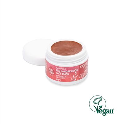 Ayurvedische Gesichtsmaske aus rotem Sandelholz mit Vetiver, vegan