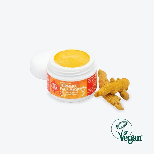 Ayurvedic Turmeric Face Mask with Bergamot, Vegan