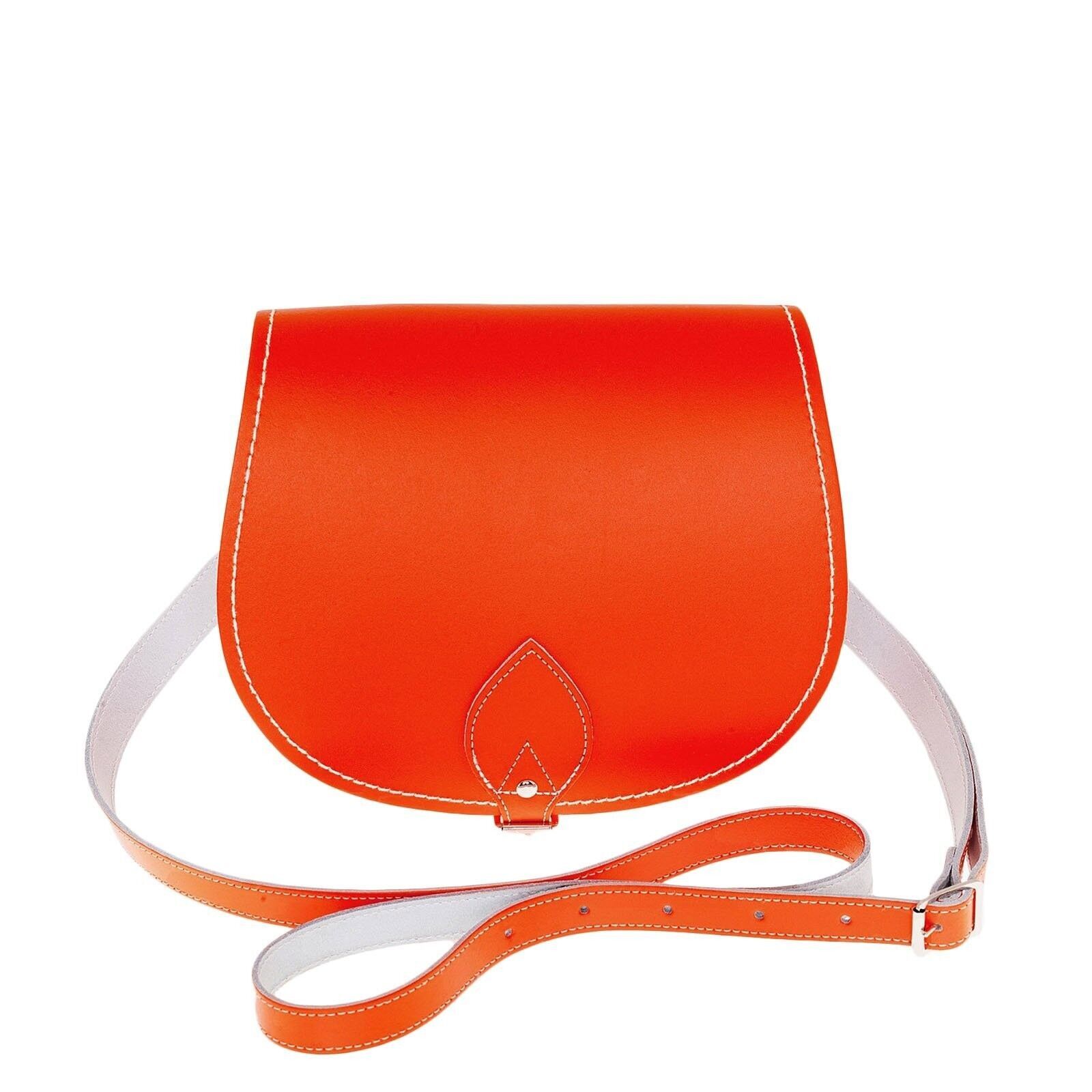 Handmade Leather Saddle Bag - Small - Orange