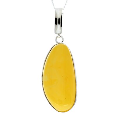 Argento 925 e autentica ambra baltica limone esclusivo ciondolo unico - PD2252